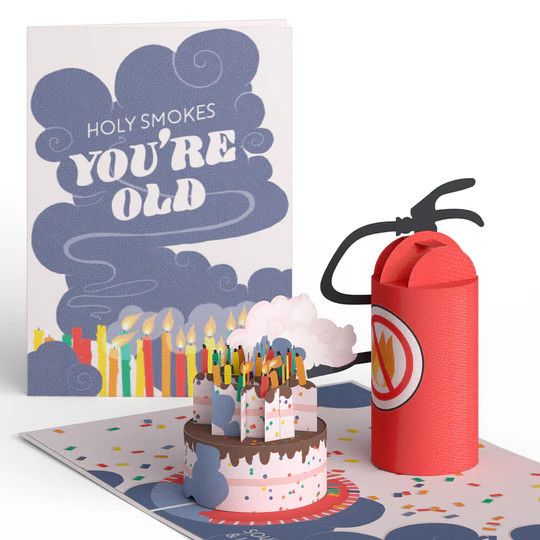 Love Pop Holy Smokes You're Old Birthday Pop-Up Card