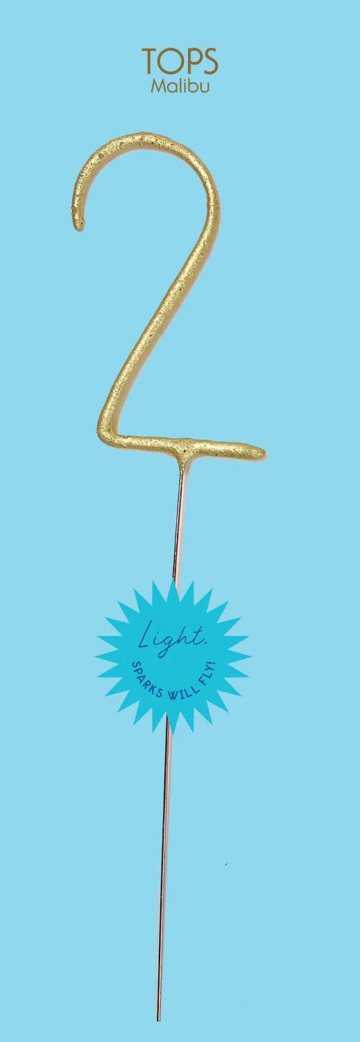 Grande Gold Number 2 Sparkler Wand 12"