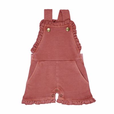Organic French Terry Ruffle Romper Size 18-24m in Sienna
