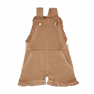 Organic French Terry Ruffle Romper Size 18-24m in Adobe