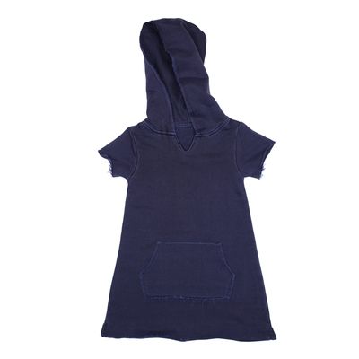 Kids' Organic French Terry Hoodie Dress Size 3T in Indigo