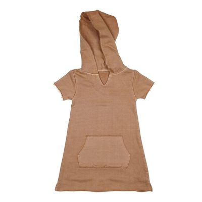 Kids' Organic French Terry Hoodie Dress Size 3T in Adobe