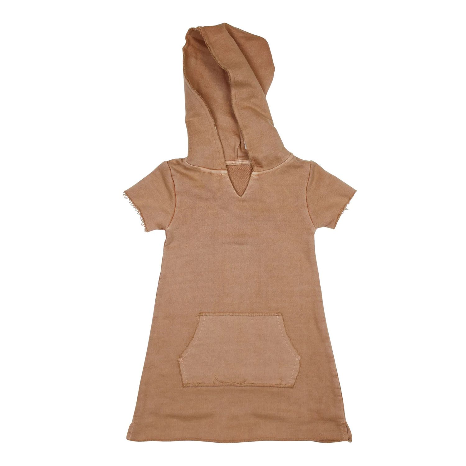 Kids' Organic French Terry Hoodie Dress Size 4T in Adobe