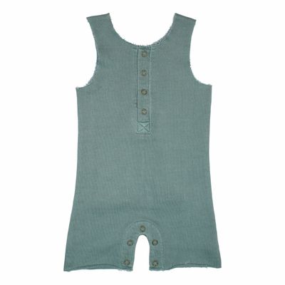 Organic French Terry 2-Sided Romper Size 12-18m in Jade