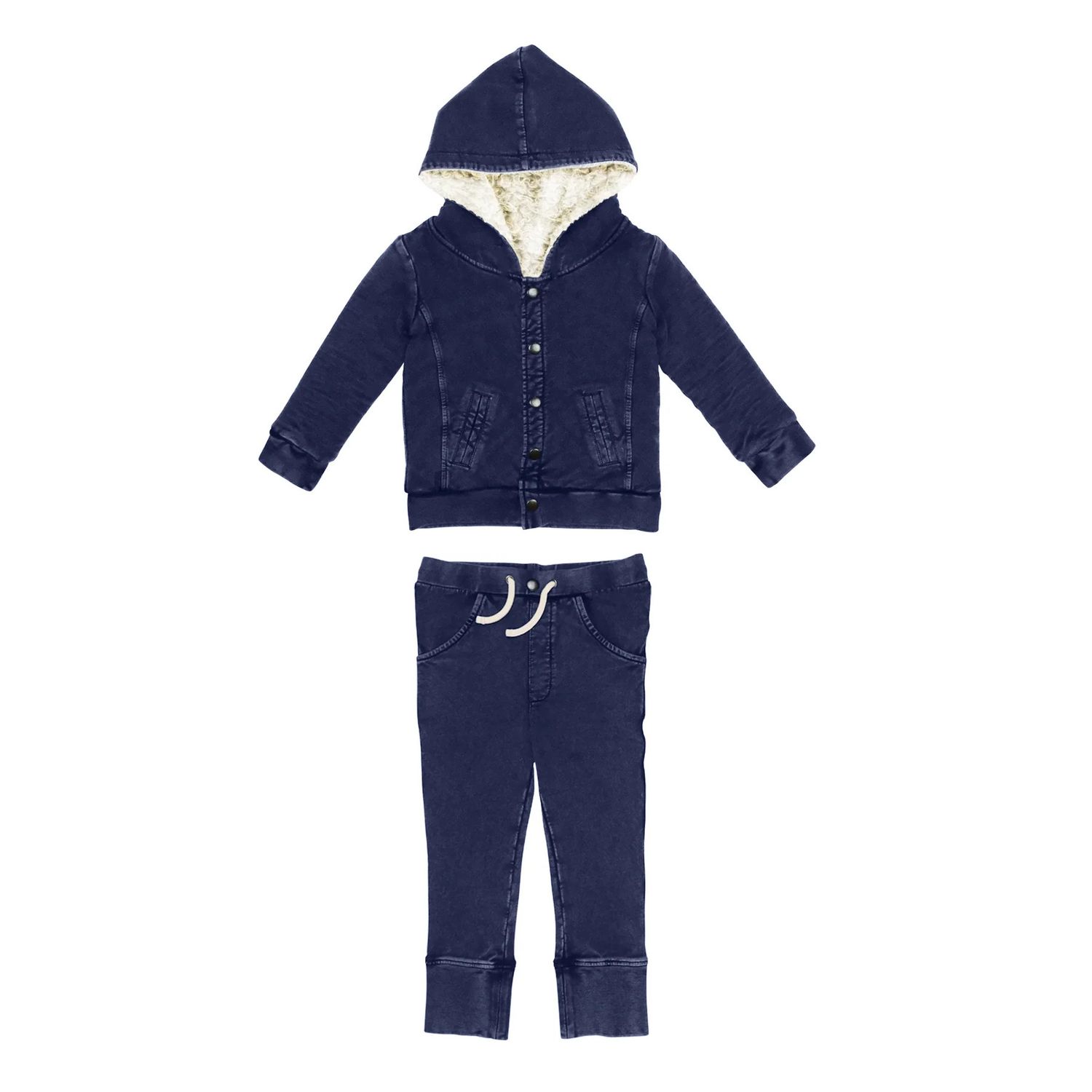 Organic Faux Denim Jacket &amp; Jogger Set Size 6-9m in Navy