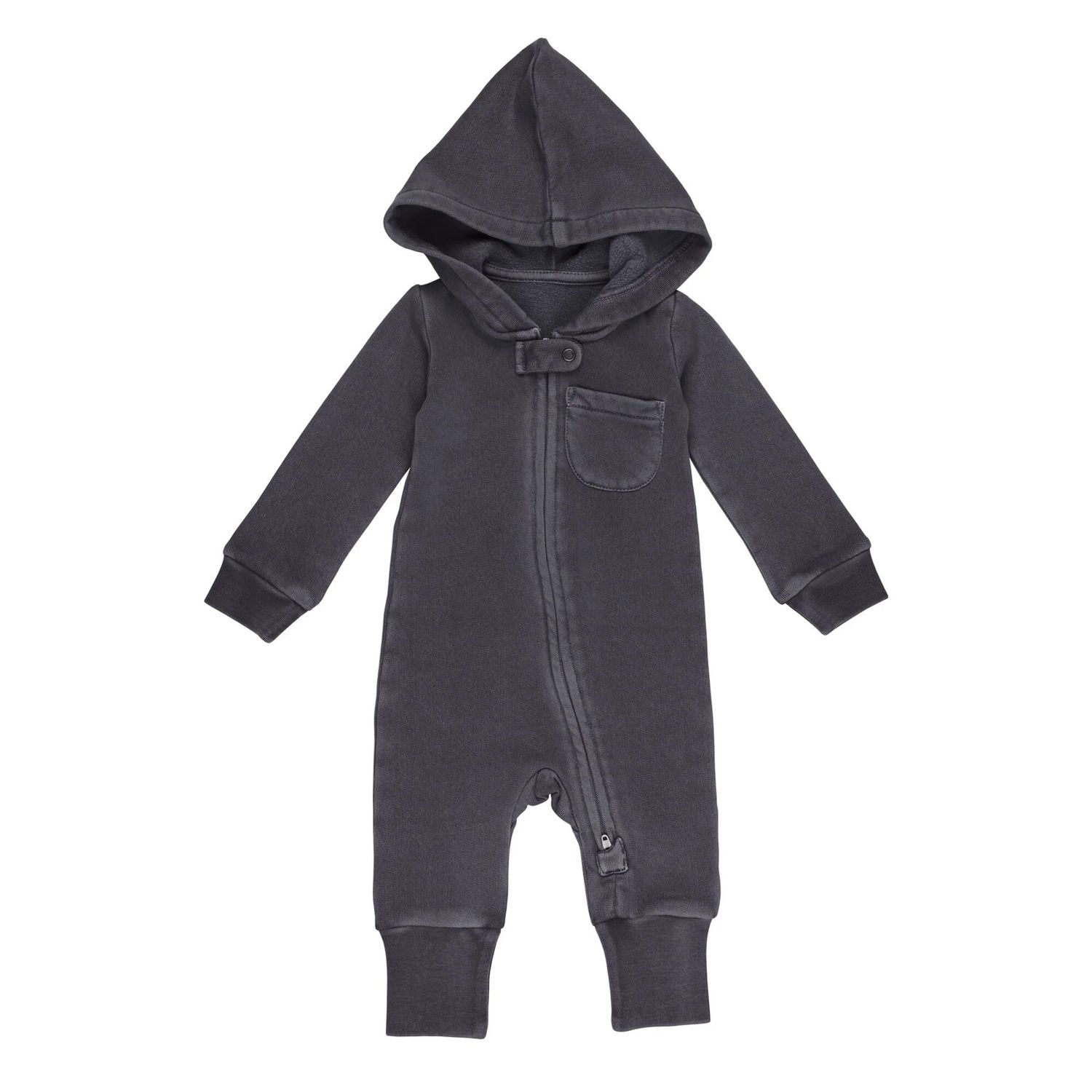 Organic Cozy Zipper Romper Size 6-9m in Coal