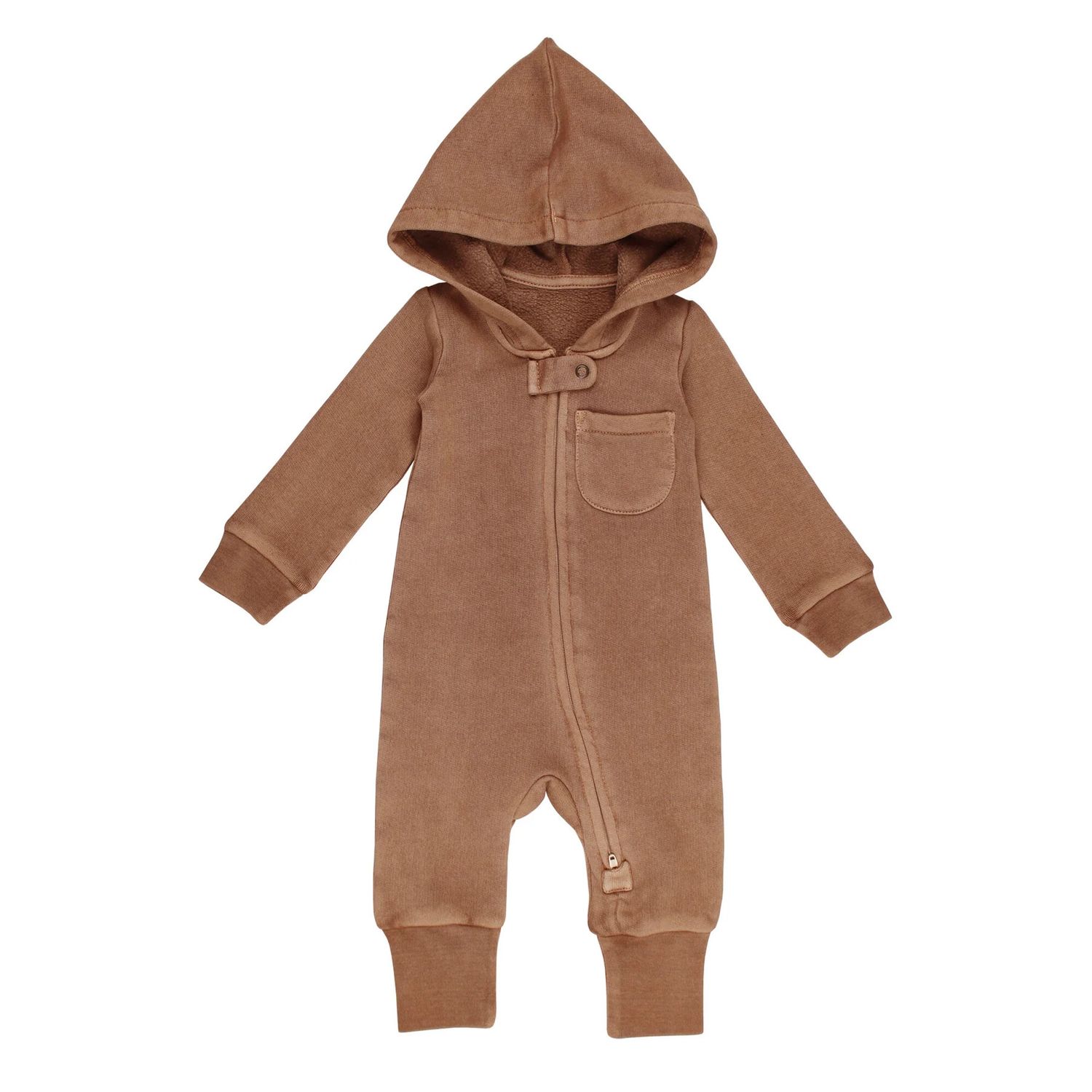 Organic Cozy Zipper Romper Size 12-18m in Latte