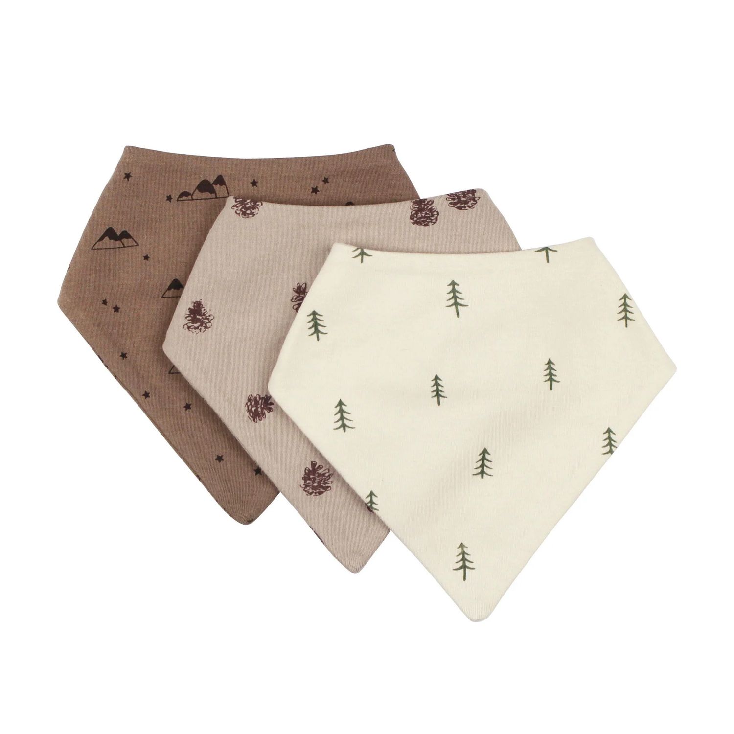 Organic Bandana Bib 3-Pack Size One Size in Pine &amp; Peak