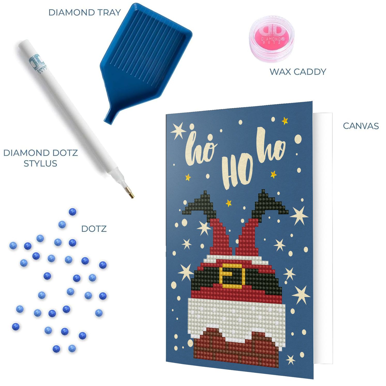 Diamond Dots: Greeting Card - 3 Pack - HO HO HO