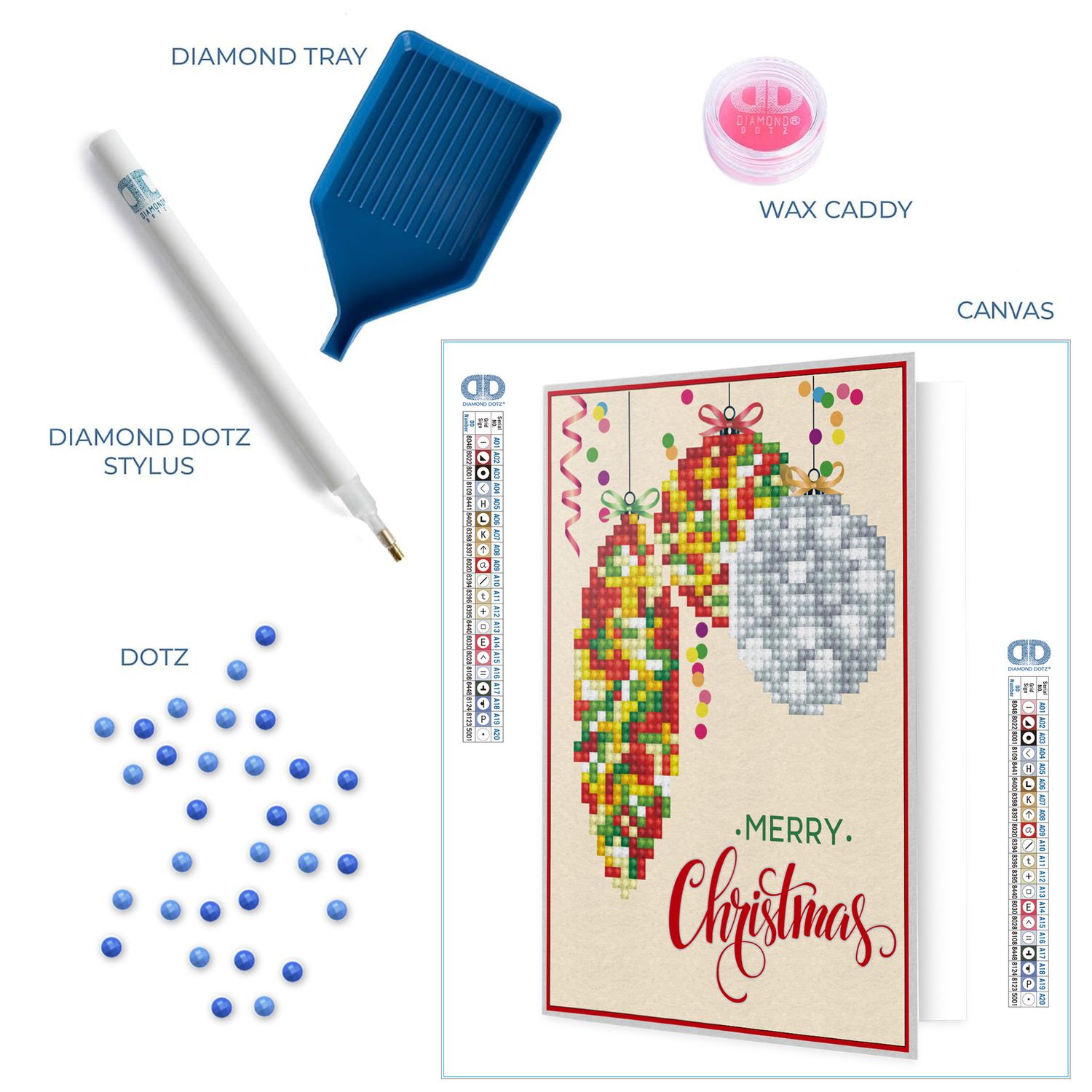 Diamond Dots: Greeting Card - 3 Pack - Christmas Bauble Tradition
