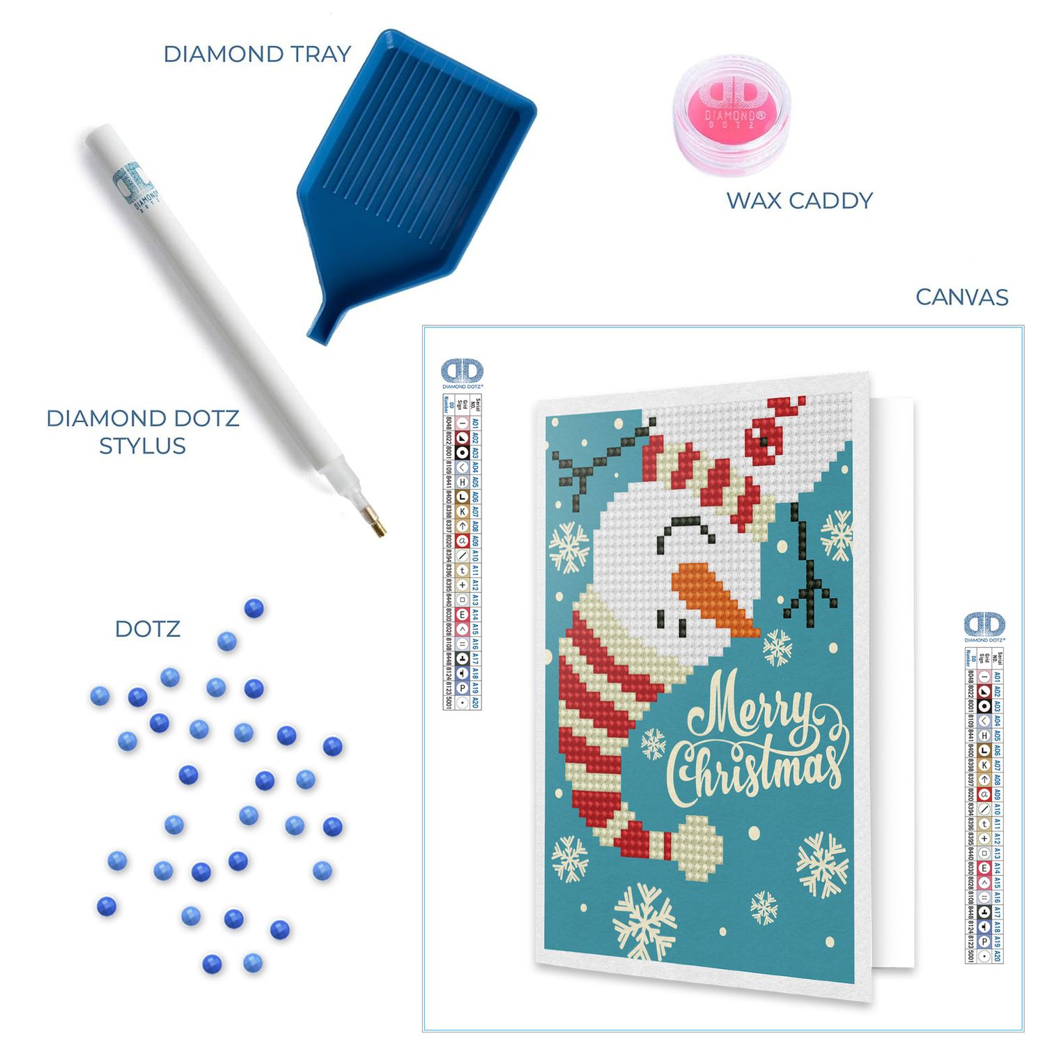 Diamond Dots: Greeting Card - 3 Pack - Merry Christmas Snowman