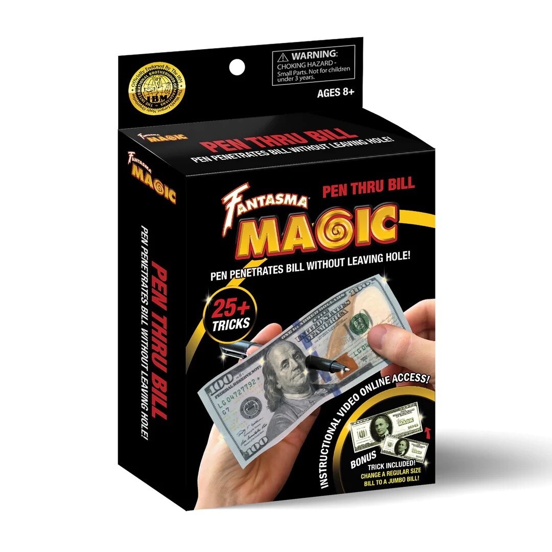 Fantasma Magic Improved Pen Thru Bill - 25+ Tricks