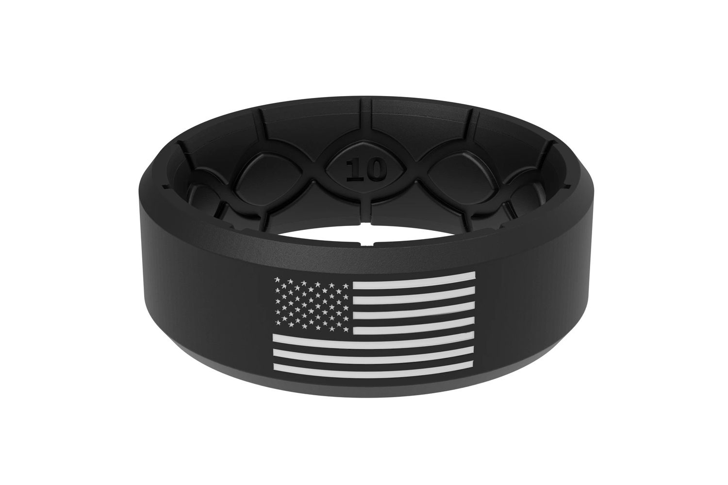 Groove Life Edge Hero - America Black &amp; White Flag Ring, Size: 9