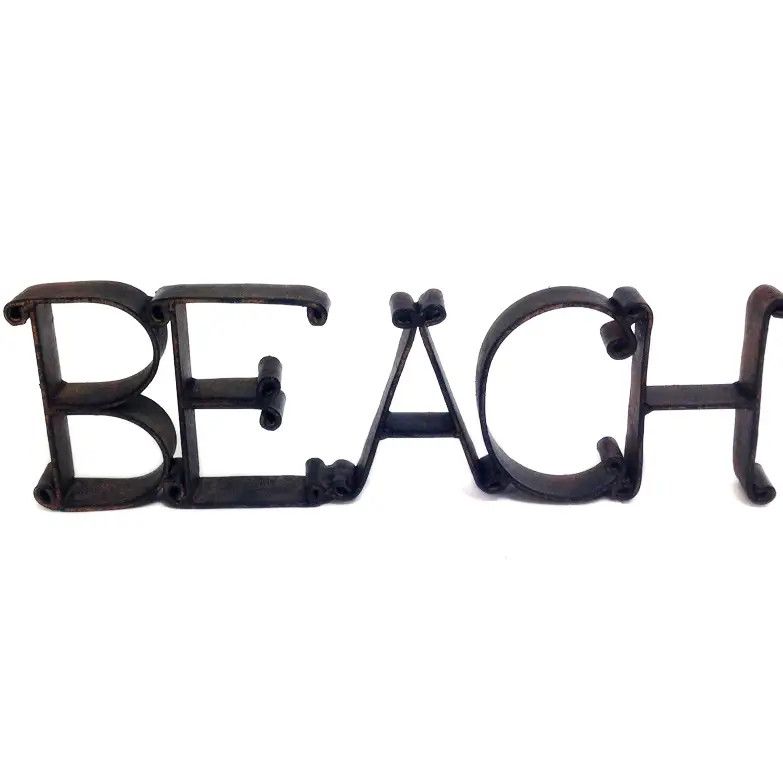 Rust Metal Beach Cutout Sign