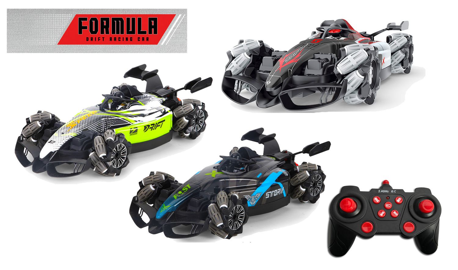 RC Formula Drift Racing Car with Smoke &amp; Sound - , Color: Red