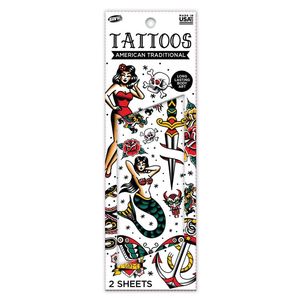 Savvi American Traditional Flash Tattoo Pouch