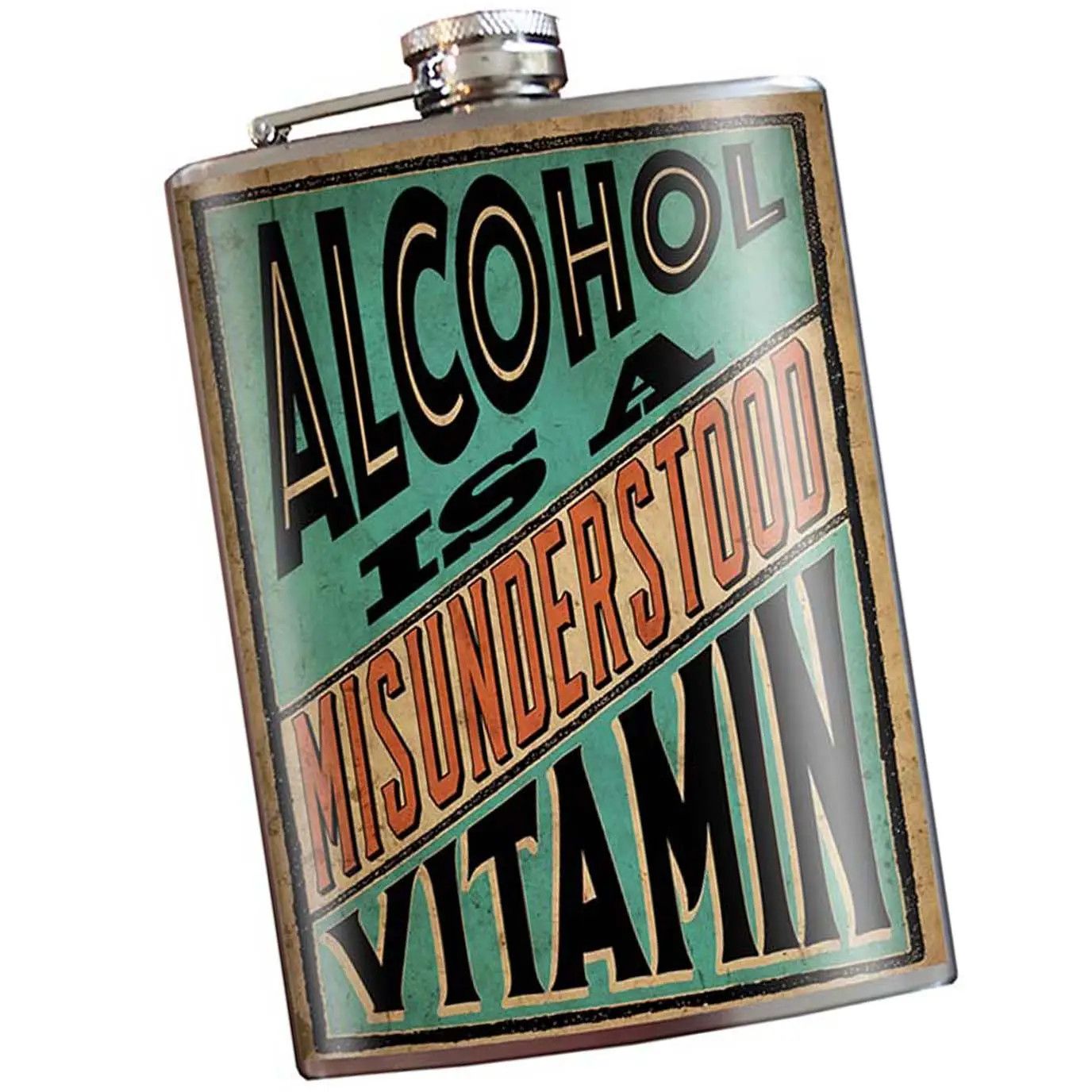 Trixie &amp; Milo Flask - Alcohol is a Vitamin