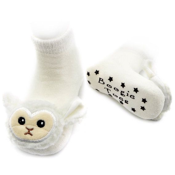 Liventi Woolly Sheep Lamb Boogie Toes Rattle Socks 1-2Y