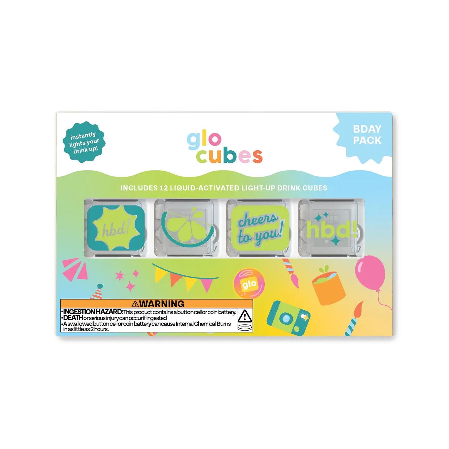 Glo Cubes Birthday 12-Pack