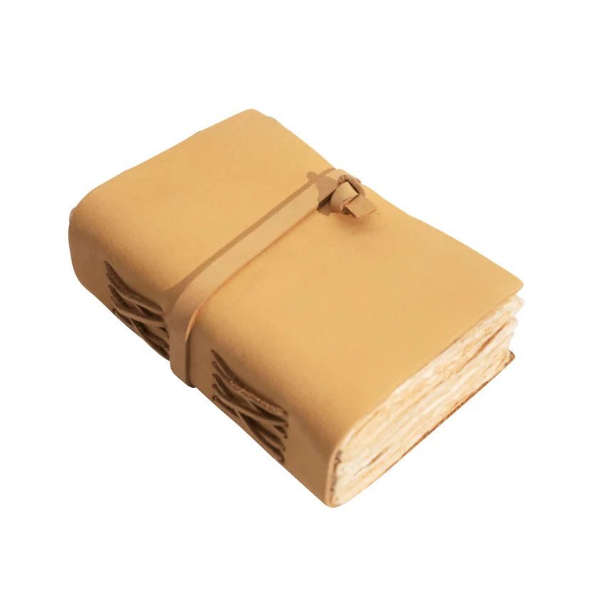 Mini Leather Wrap Journals - , Color: Sunflower