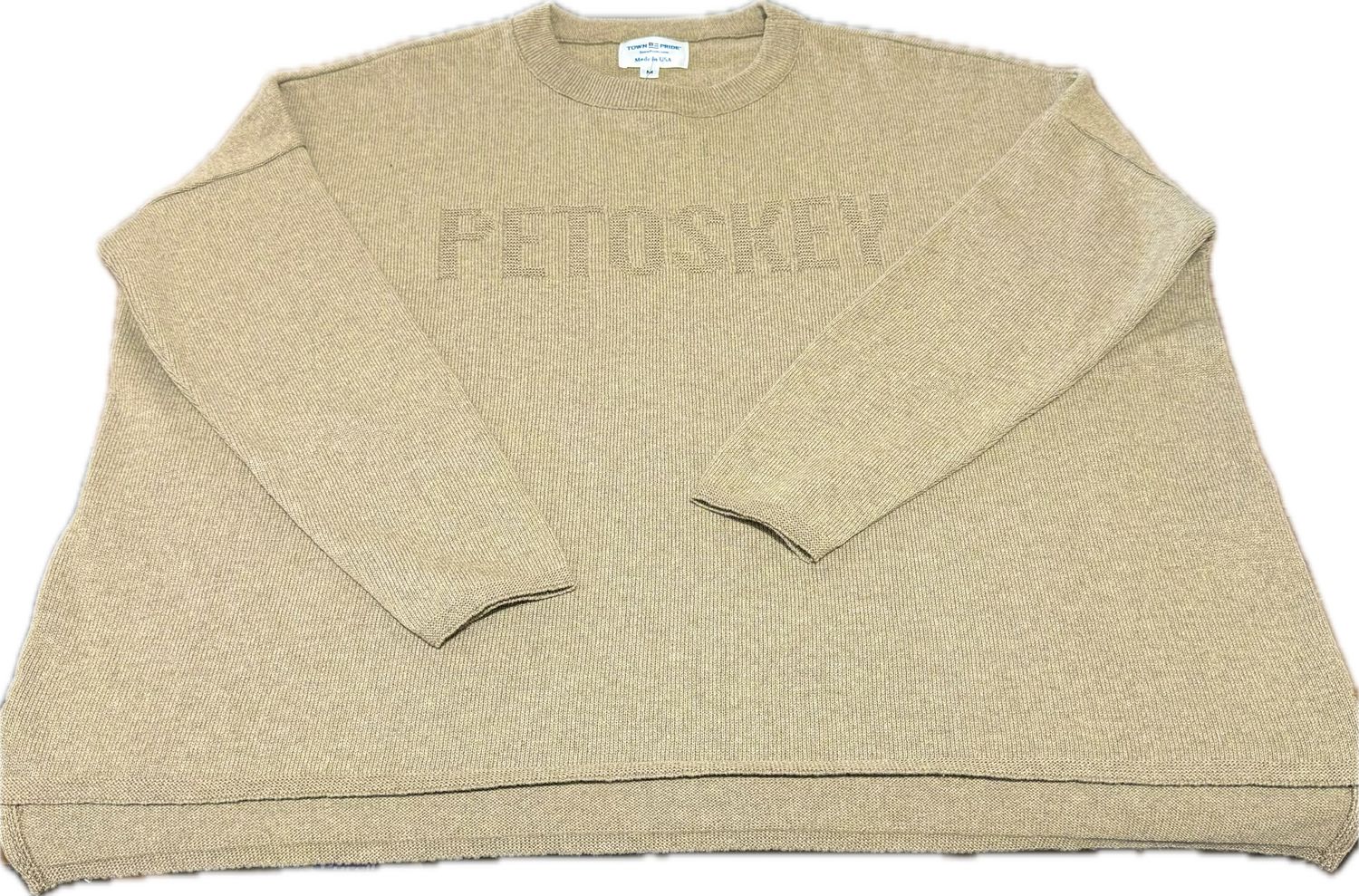 "Petoskey" Everyday Relaxed Sweater Taupe - , Size: Small