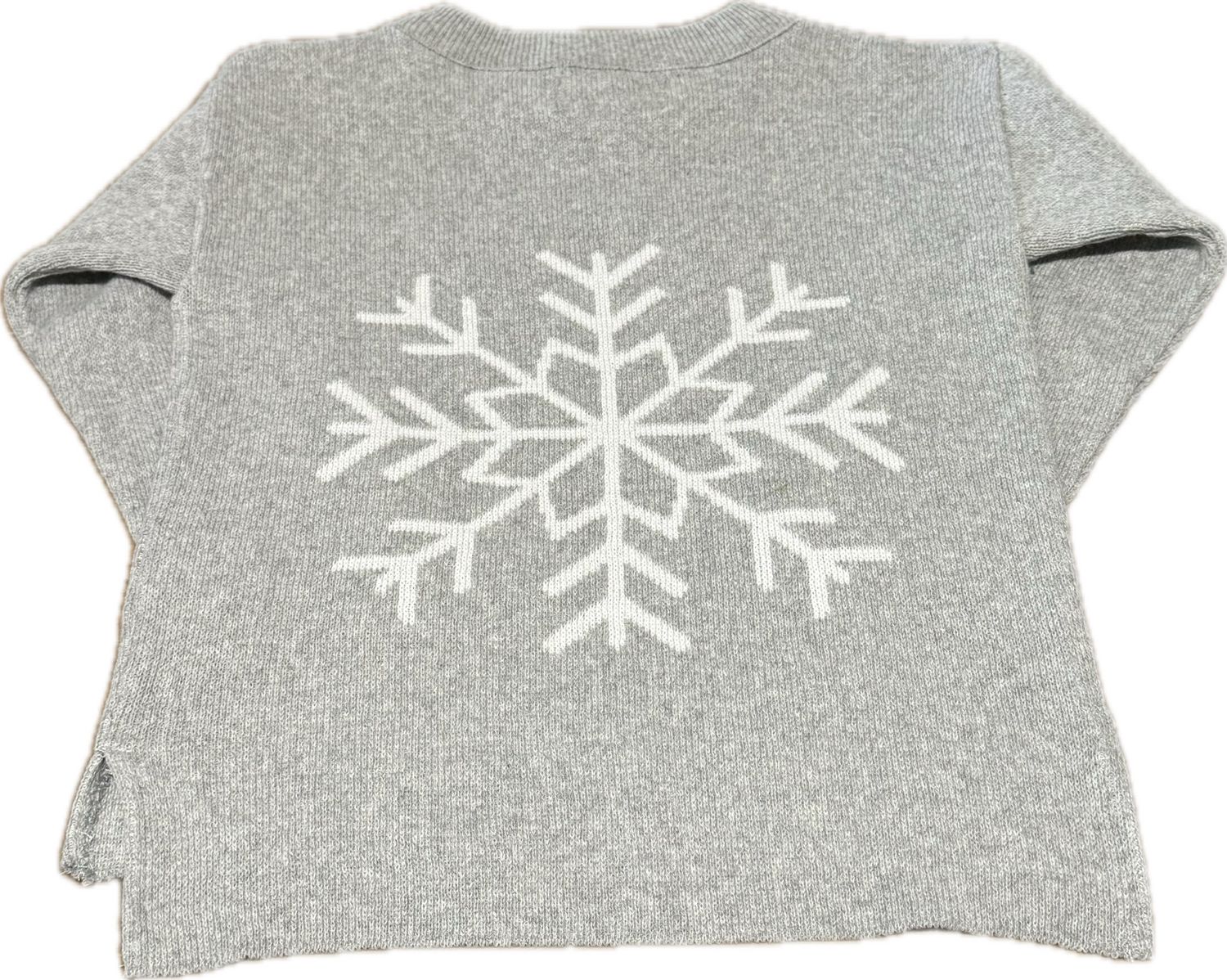 "Snow Day" Knit Kids Sweater Gray/White - , Size: 2T