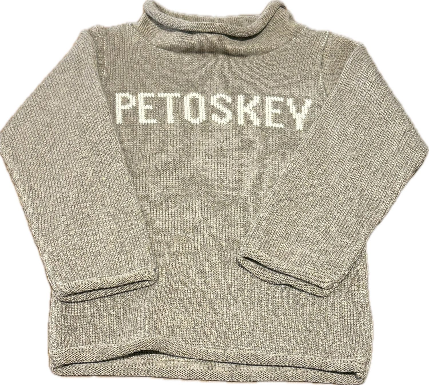 "Petoskey" Rollneck Kids Sweater Taupe - , Size: 6 M