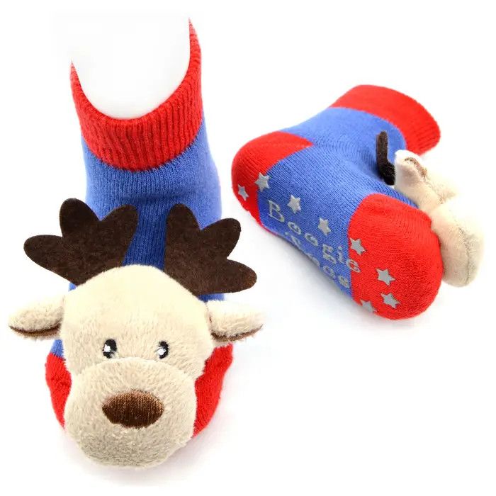 Reindeer Boogie Toes Rattle Socks - , Size: 0-1Y