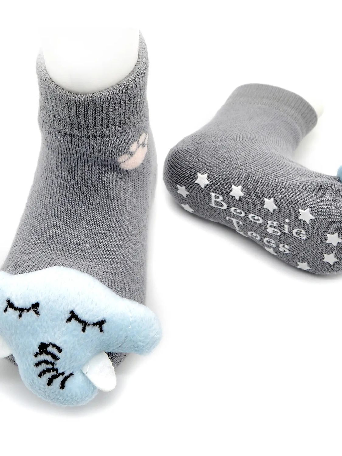 Sleepy Elephant Boogie Toes Rattle Socks - , Size: 0-1Y