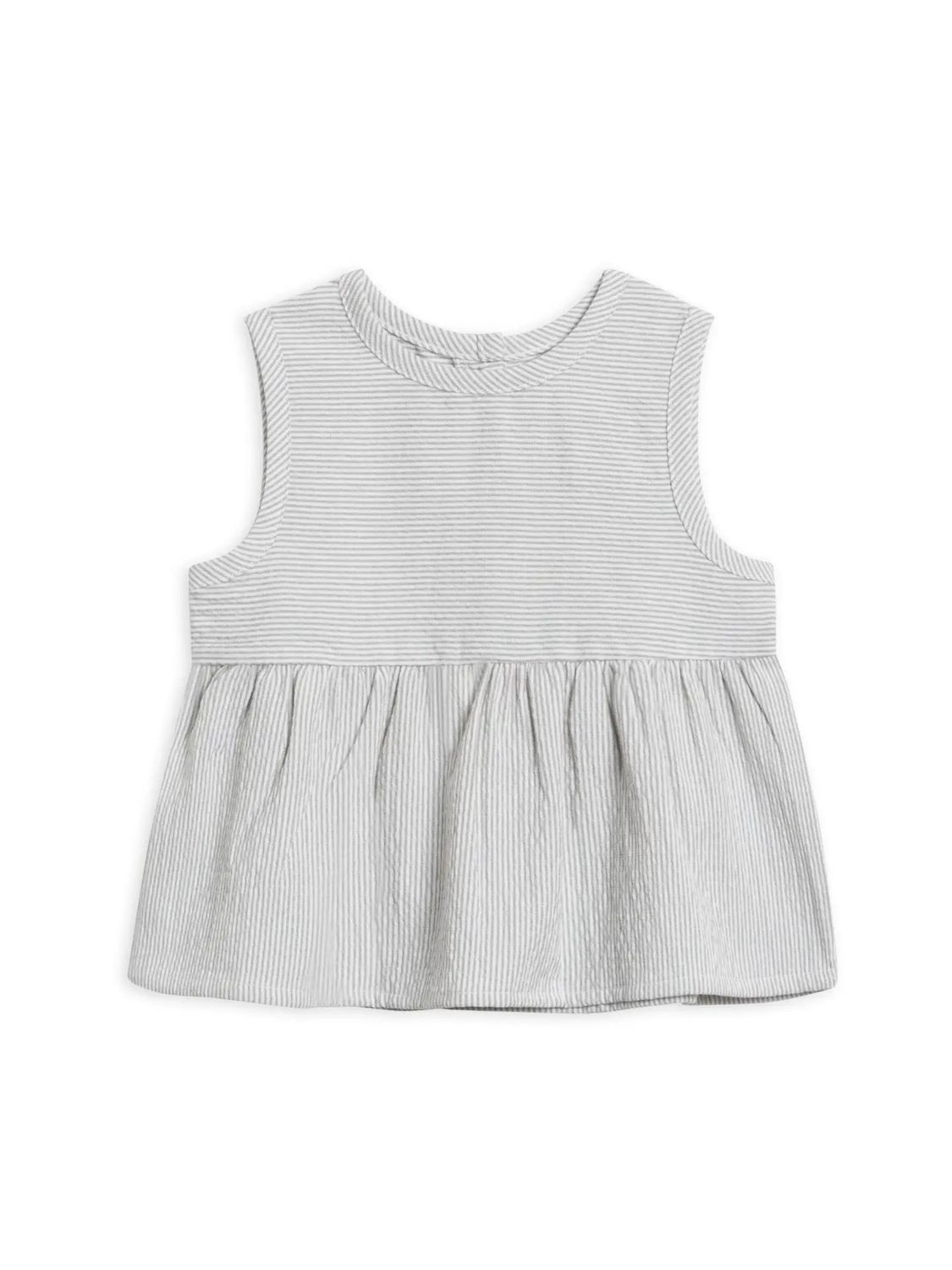 Grace Seersucker Peplum Top - , Color: Shore Stripe + Mist, Size: 18-24M