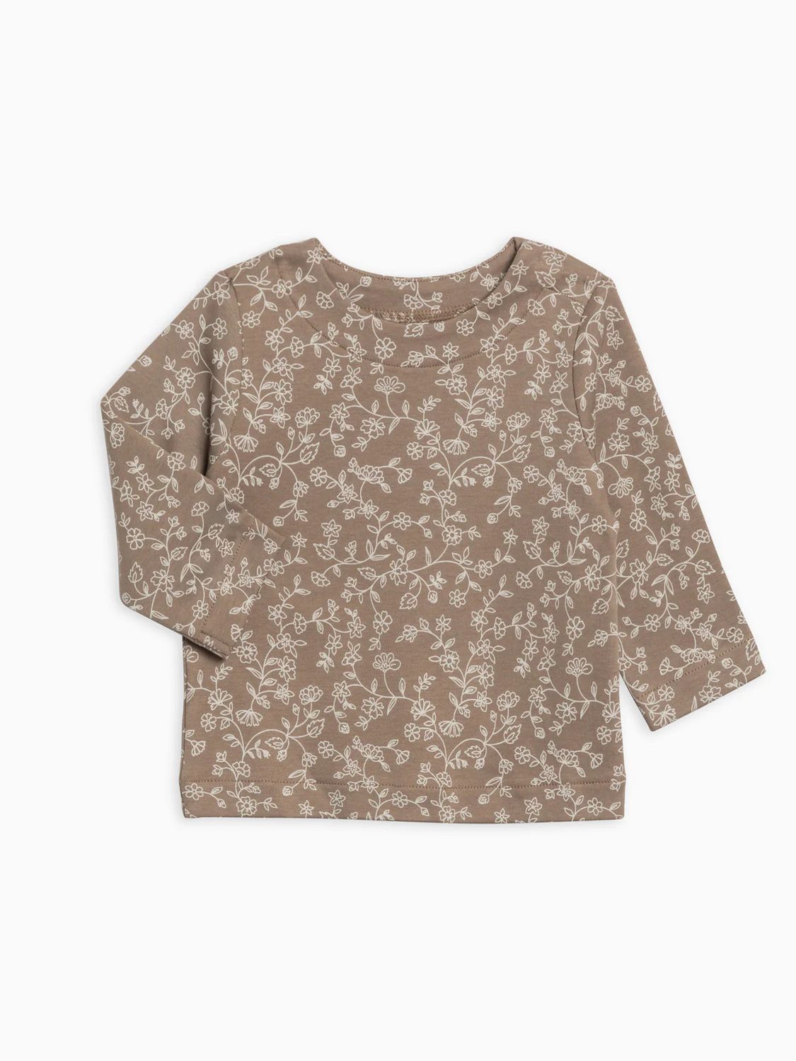 Ryle Snap Shoulder Top -  Pip Floral + Taupe - , Size: 6-12M