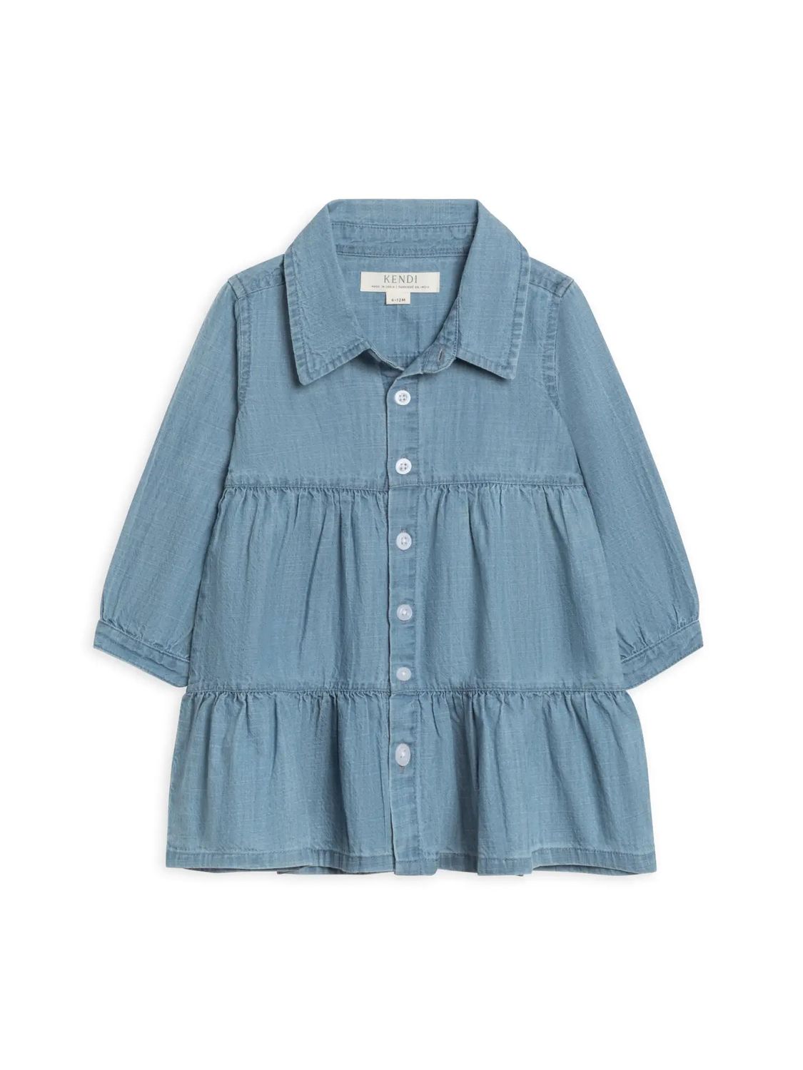 Roxy Chambray Shirt Dress - Medium Chambray - , Size: 6-12M
