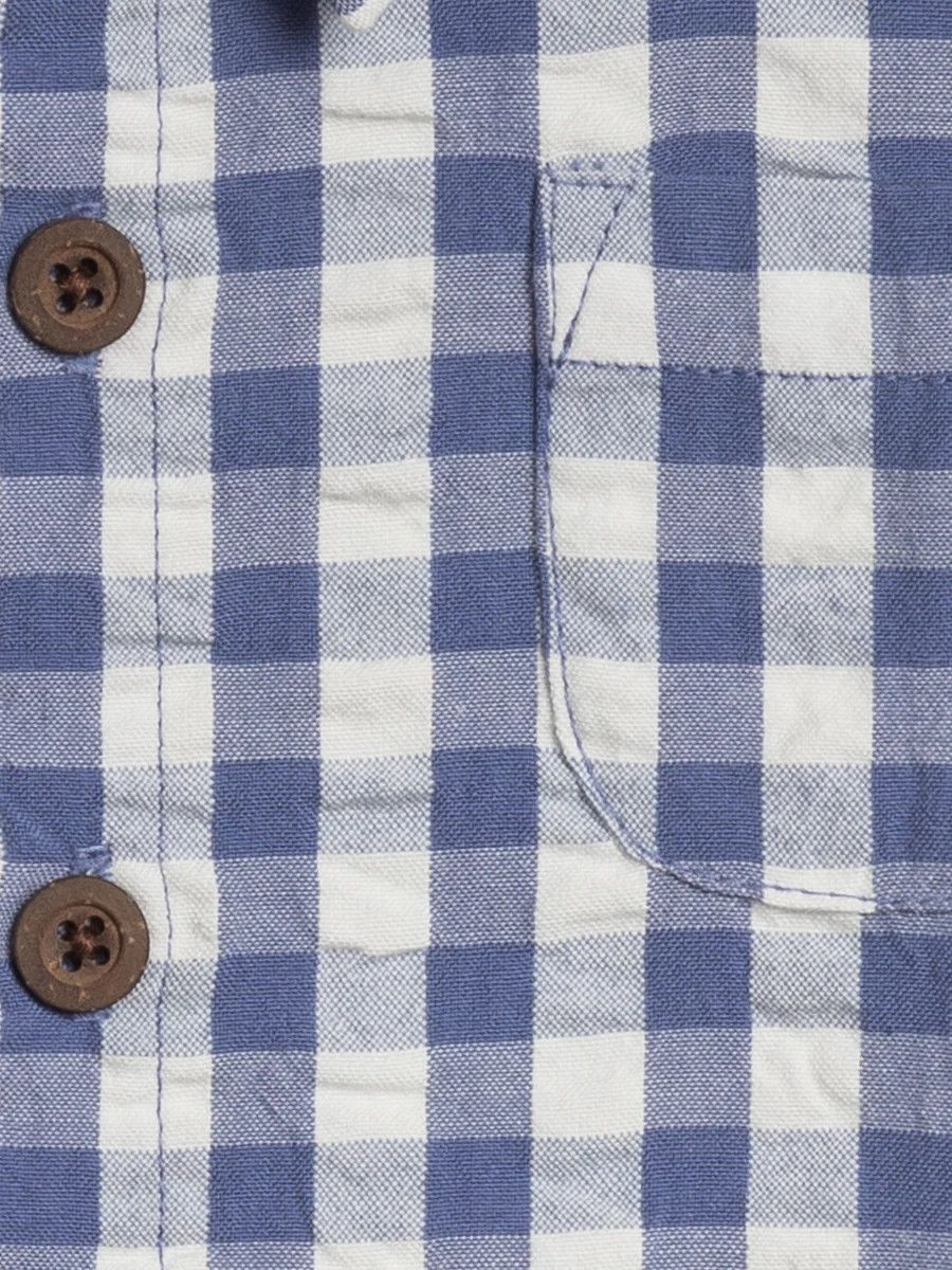 Landon Seersucker Collared Button Down Shirt - , Color: Gingham -, Size: 5T/6
