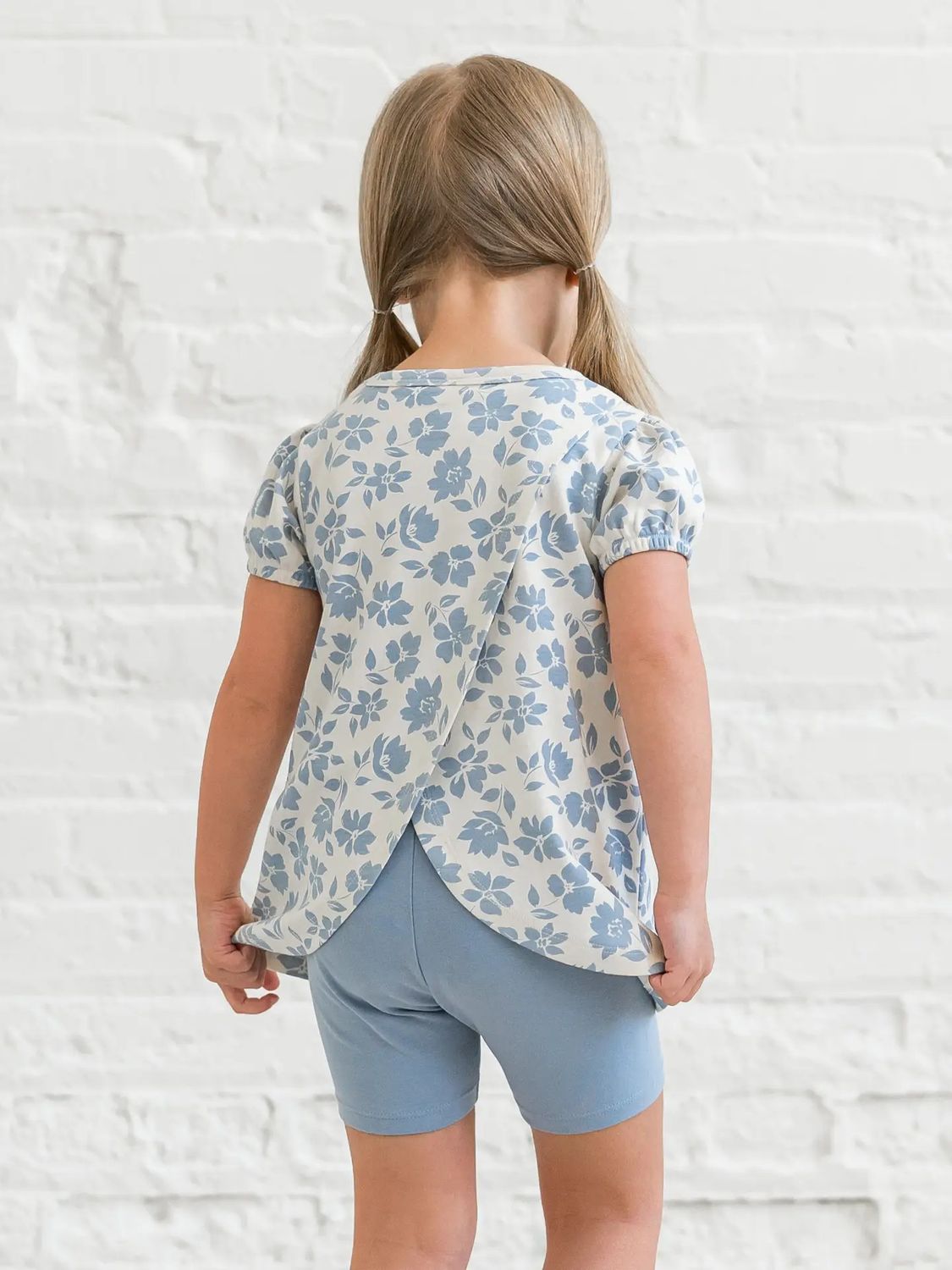 Cora Tulip Back Tee - Gia Floral + Rain - 