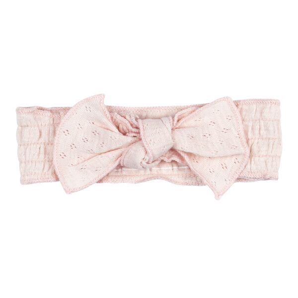 Organic Pointelle Smocked Headband, Color: Cotton Candy
