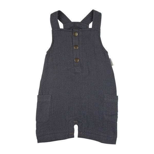 Organic Cuffed Muslin Overall, Color: Chia Seed, Size: 6-9M