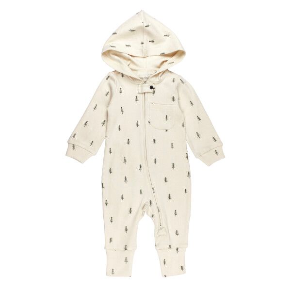 Organic Zipper Romper, Color: Buttercream Tree, Size: 6-9M