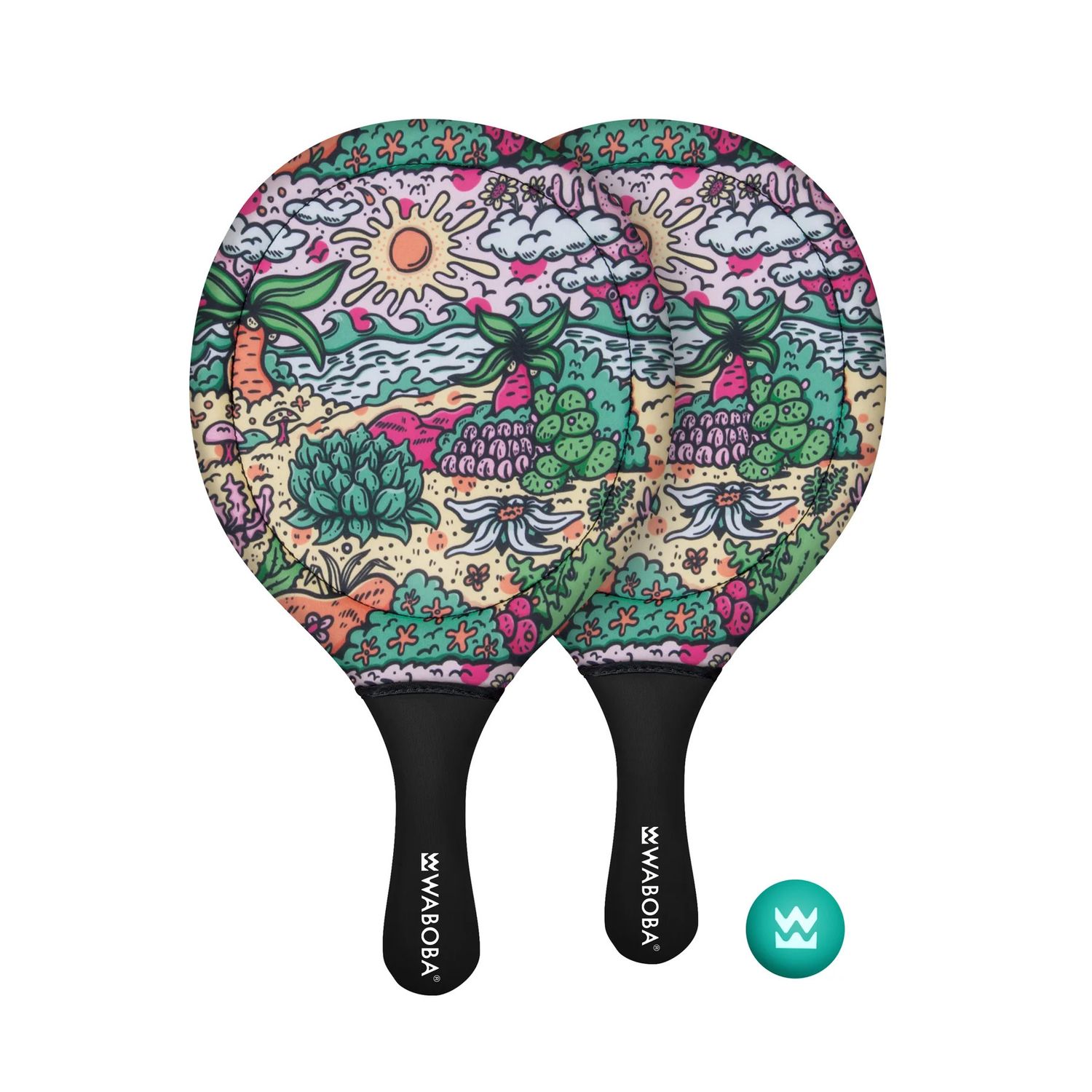 Waboba Beach Water Paddle Ball Set Tropical Series - , Type: Tropical Scene