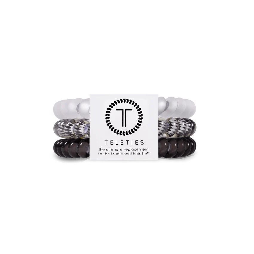 Teleties Hair Ties - Large - , Color: Silver Flames