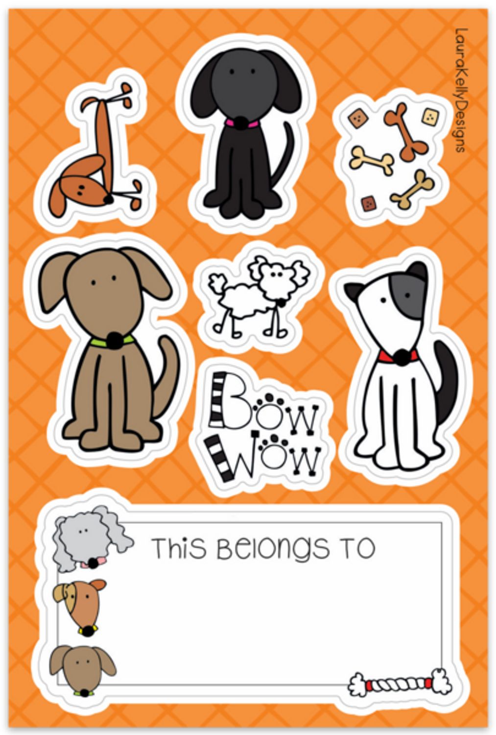 Laura Kelly Sticker Sheets - , Type: Dogs