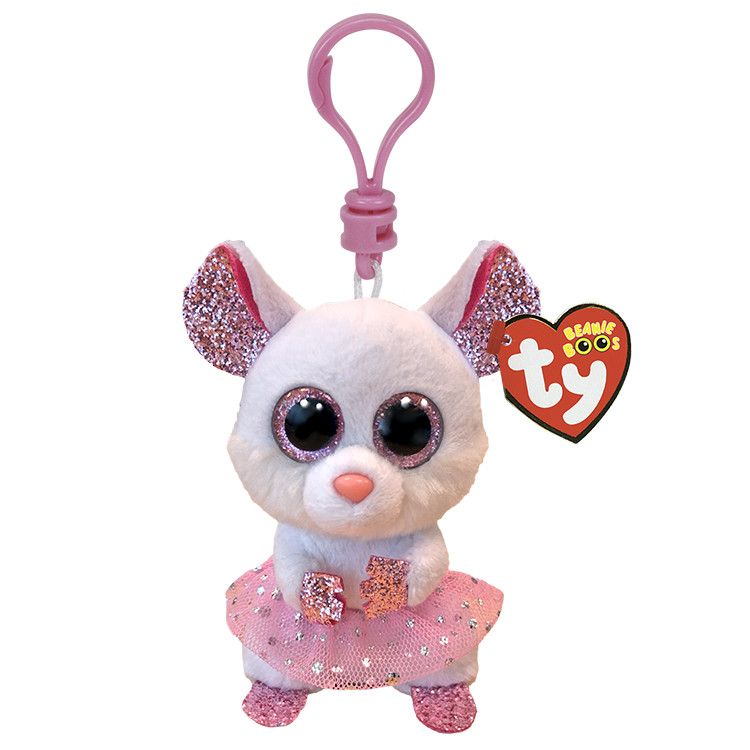 Beanie Boo Clips , Type: Nina - White Mouse Ballerina