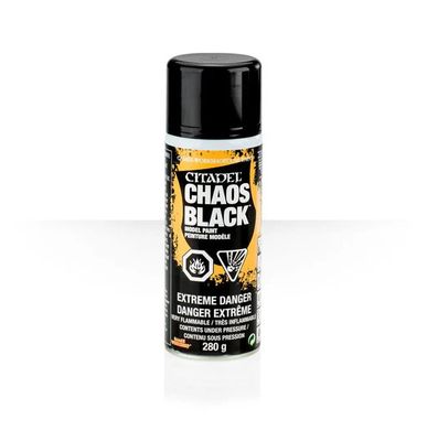 Warhammer Citadel Colour Chaos Black Spray Paint