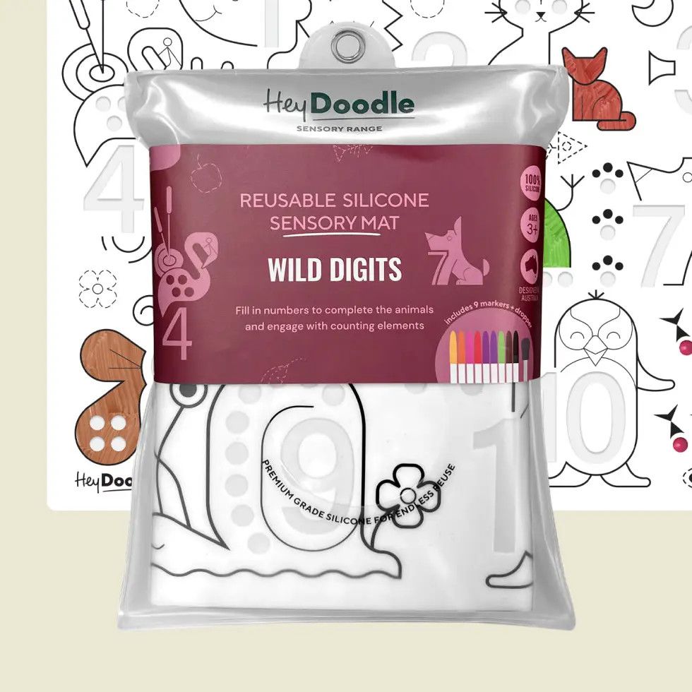 Sensory Coloring &amp; Doodle Mat , Type: - Wild  Digits