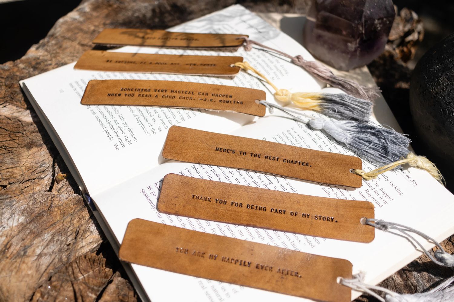 24 Assorted Leather Bookmarks