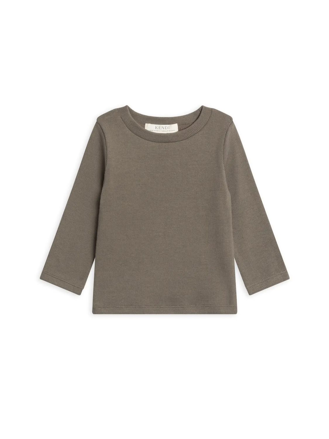 Rory Ribbed Long Sleeve Top - , Color: Olive -, Size: 6-12 Mo