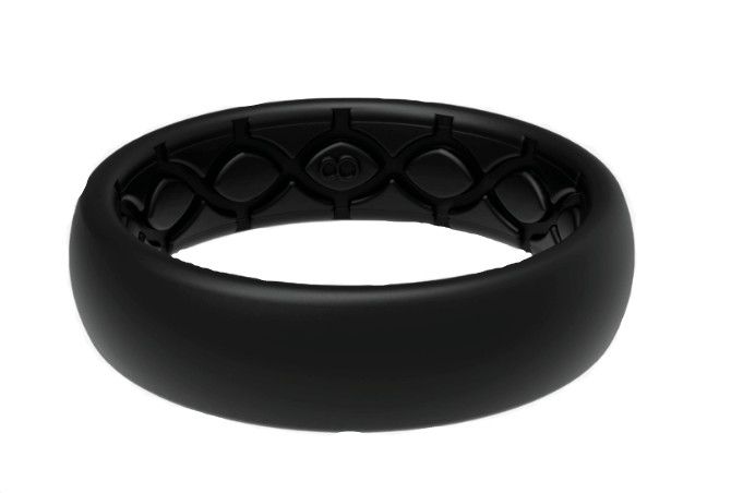 Groove Essential Thin - Black Ring , Size: 6