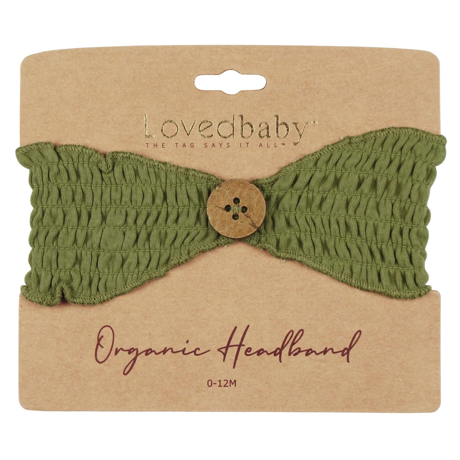 Organic Button Headband Size 0-12m in Sage