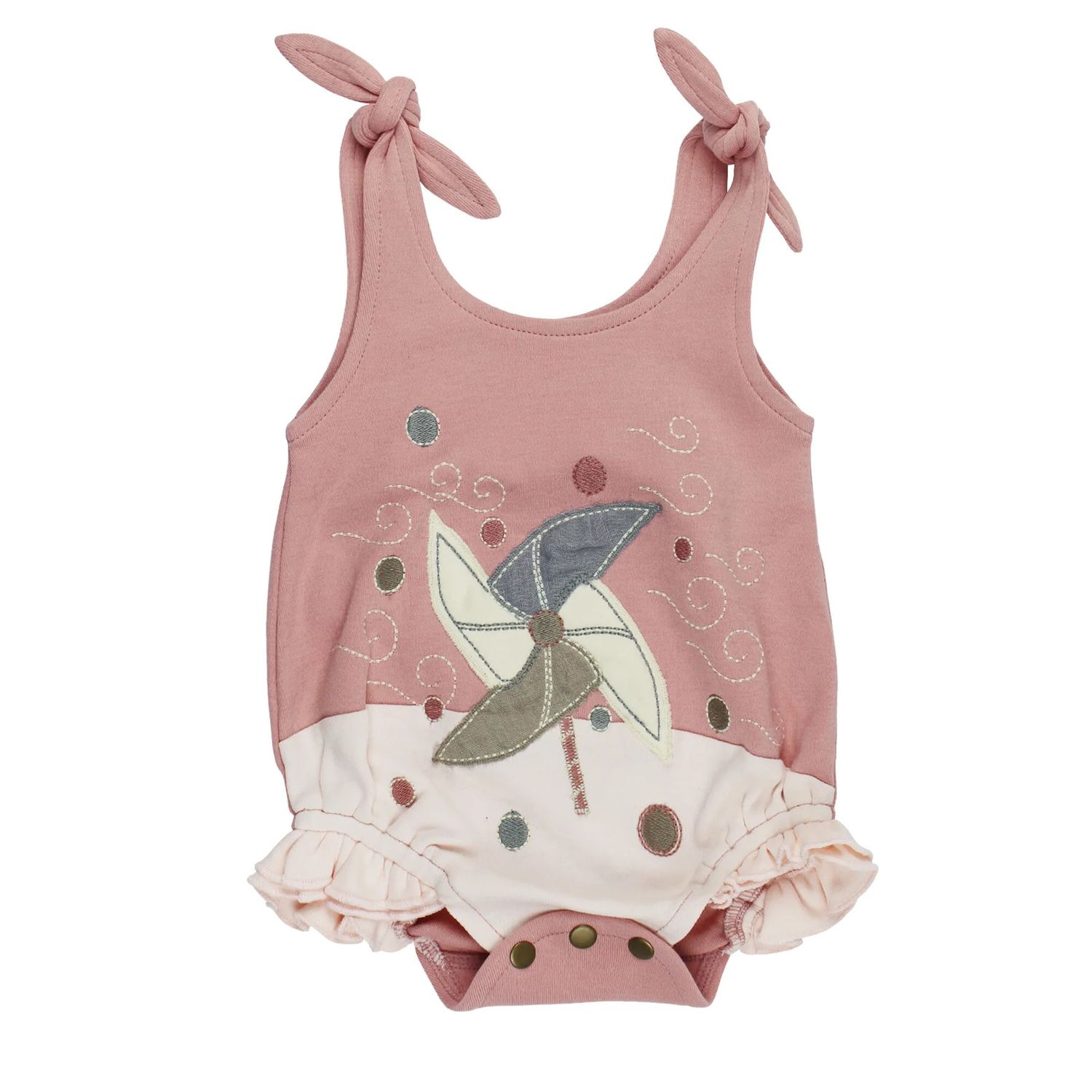 Organic Appliqué Bodysuit Size 12-18m in Pinwheel