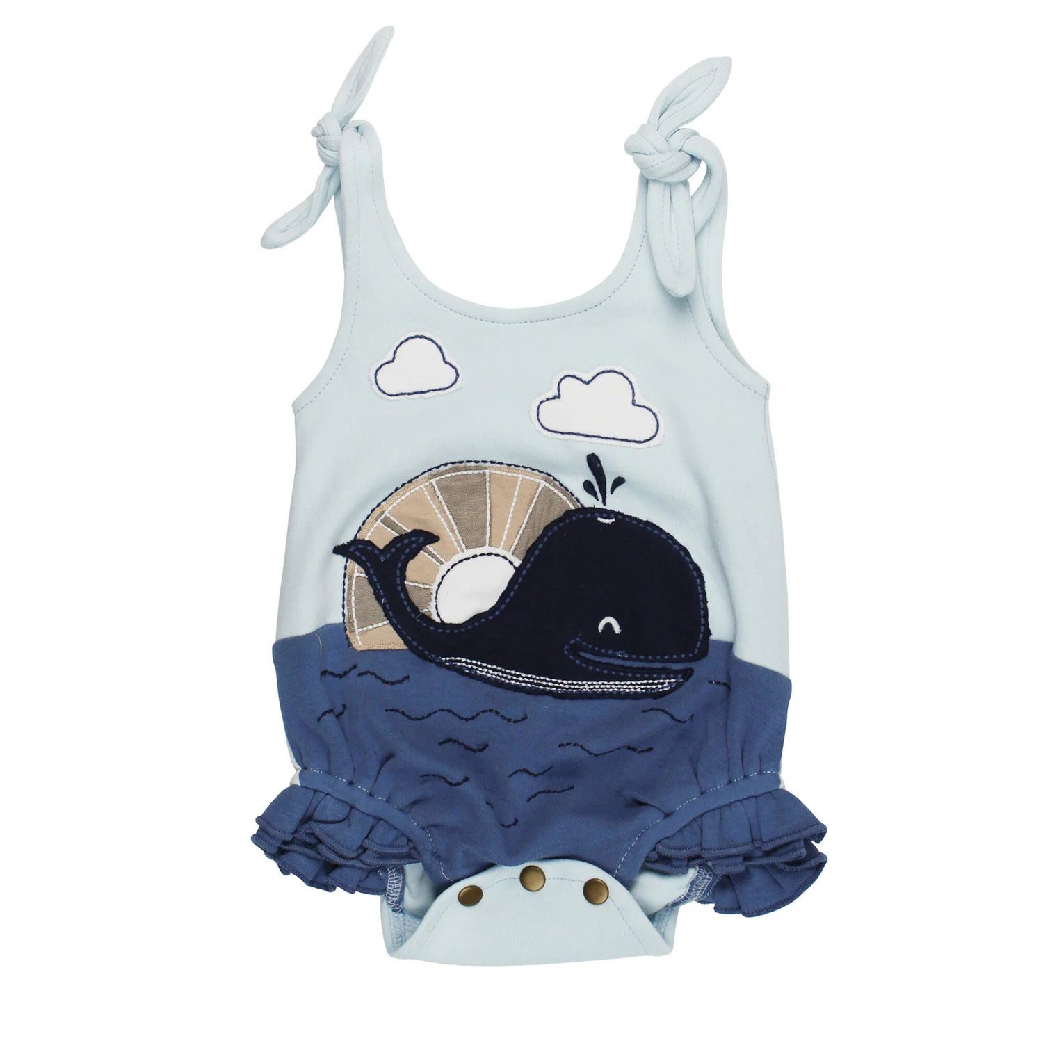 Organic Appliqué Bodysuit Size 3-6m in Whale