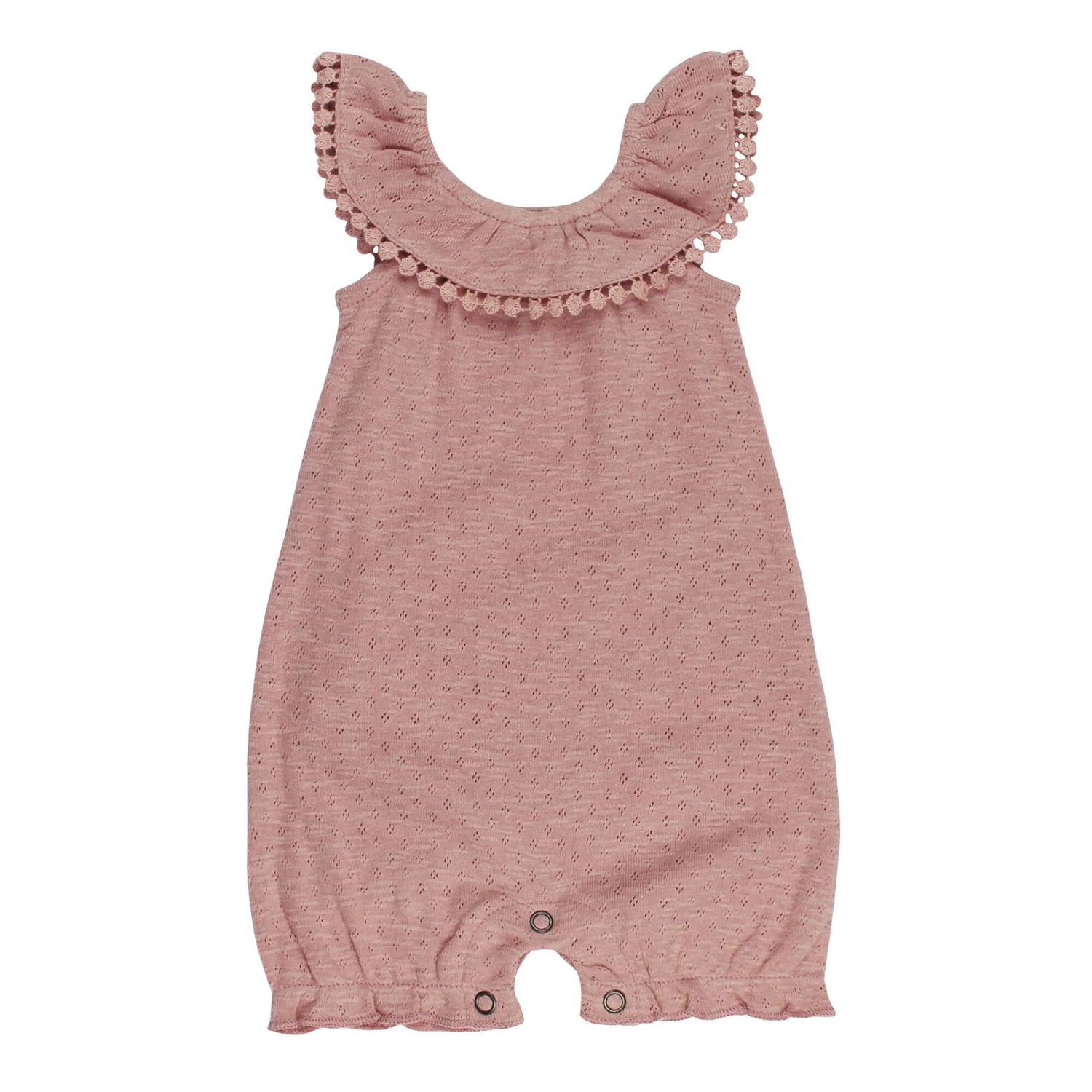 Organic Pointelle Bubble Romper Size 0-3m in Taffy